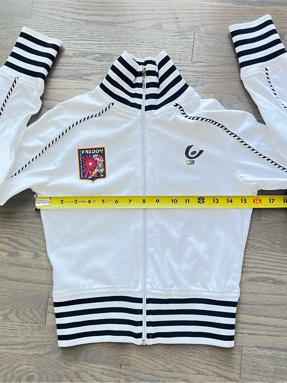 Freddy High Kick Y2K White Cotton Full Zip Track Jacket XS - Picture 11 of 12